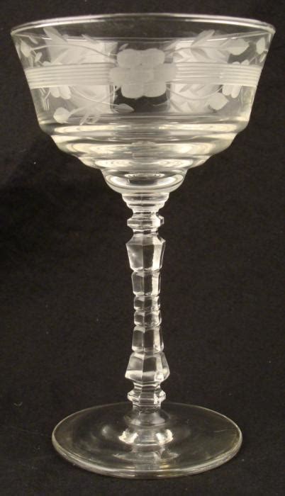 14 crystal etched glass vintage champagne glasses