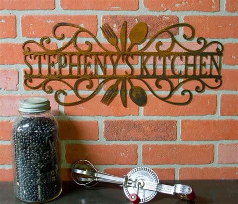 Metal Kitchen Sign Personalized Custom Metal Sign Name Sign Mothers
