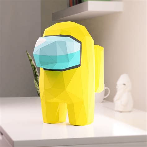 Among Us Diy Figure Papercraft Origami Model Template 3d Etsy