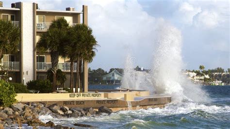 Waves Crashing On A Seawall Editorial Stock Photo Image Of Promenade