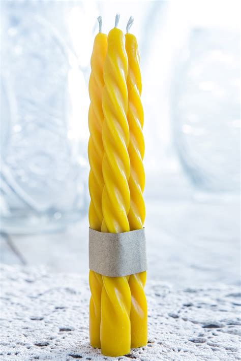 Set Of 3 Swirly Candles — Slavic Connections Handmade Beeswax Candles