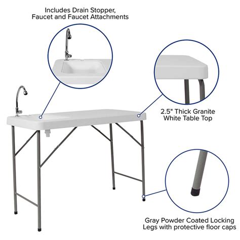 Foldable Portable Outdoor Tablesink Combination 4 Foot — Bar Products