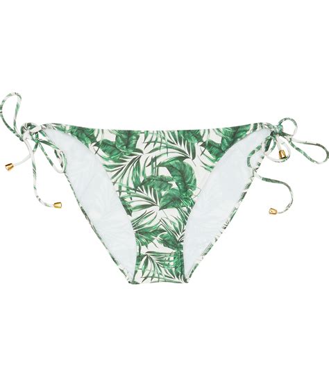 Lyst Reiss Tigra T Palm Print Bikini Bottoms In Green