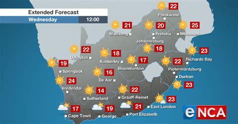 It looks to reach a warm 84 degrees. Weather Forecast for 5 July 2019 | eNCA