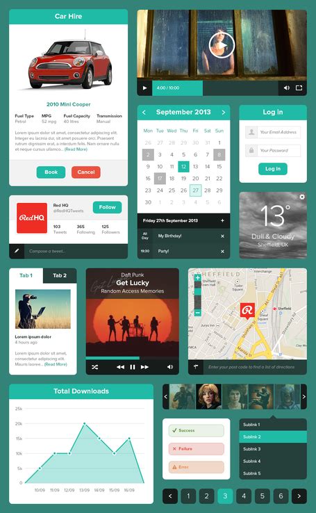 Download Free Minty Green Ui Kit Psd File Freeimages