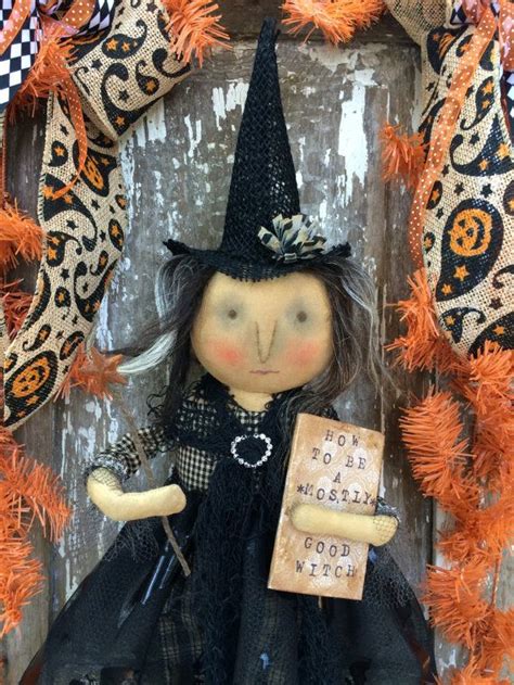 Primitive Halloween Witch Doll Pfatt Ehag By Fiddlestixstudios
