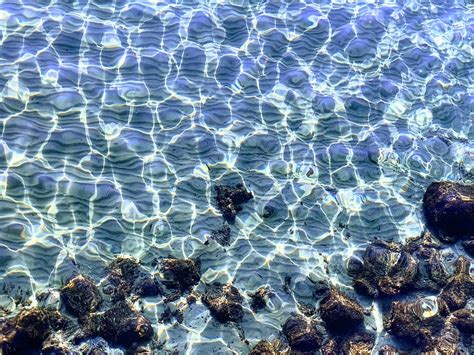 Hd Wallpaper Aerial Photography Of Crystal Clear Water With Rocks