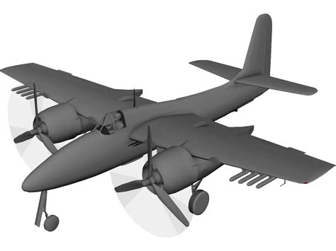 Grumman F7F Tigercat 3D Model 3DCADBrowser