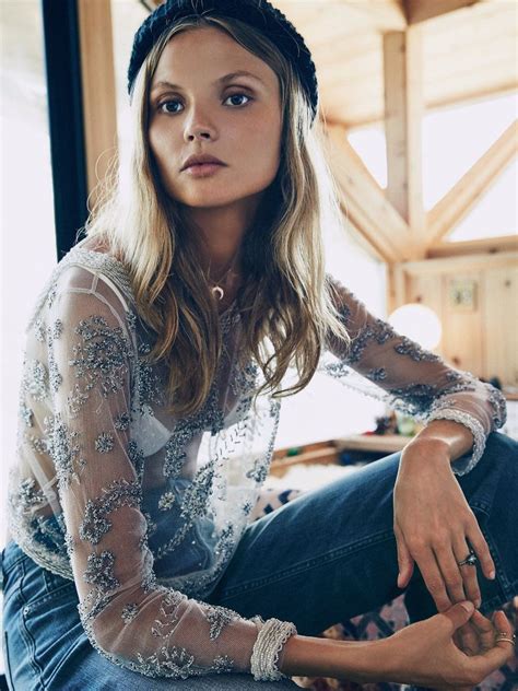 Magdalena Frackowiak Wears Jeans For Lookbook Photoshoot Cozy Fashion