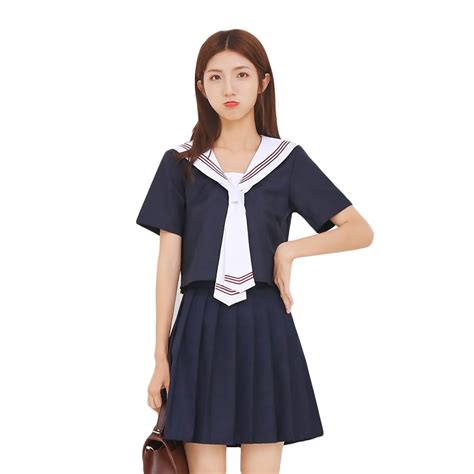2018 Dark Blue Jk School Uniforms Cute Girl Sailor Suit Cosplay Costume