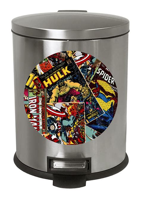 Stainless Trash Garbage Step Can Avengers Hulk Thor Captain Etsy