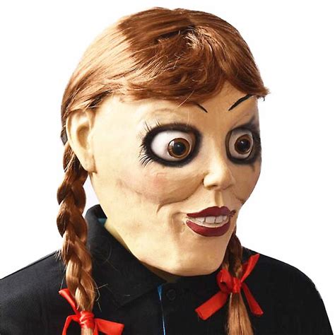 Halloween Annabelle Cosplay Mask Latex Cosplay Annabel Doll Scary Movie