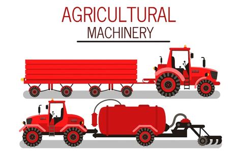 Premium Vector Agricultural Machinery Vector Illustrations Set