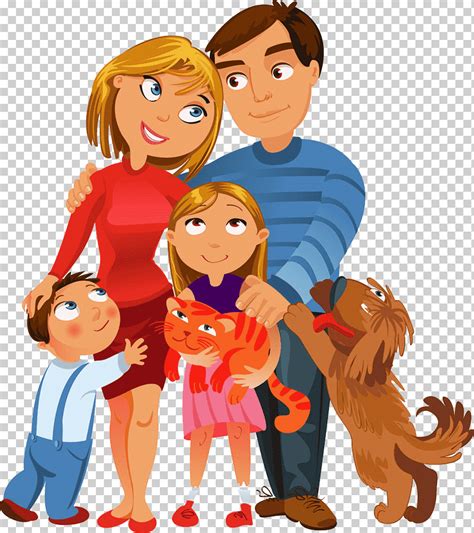 Ilustración de dibujos animados familiar familia de dibujos animados