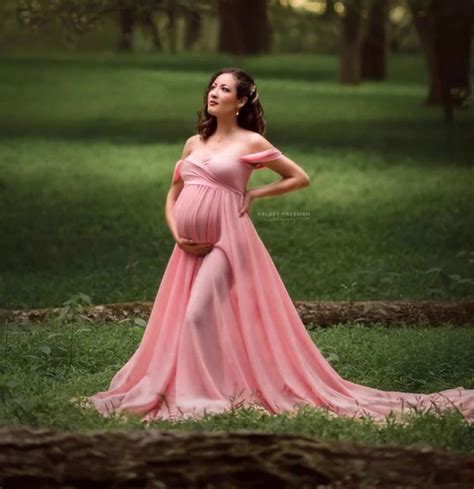 New Sexy Maternity Dresses For Photo Shoot Chiffon Pregnancy Dress Photography Prop Maxi Gown