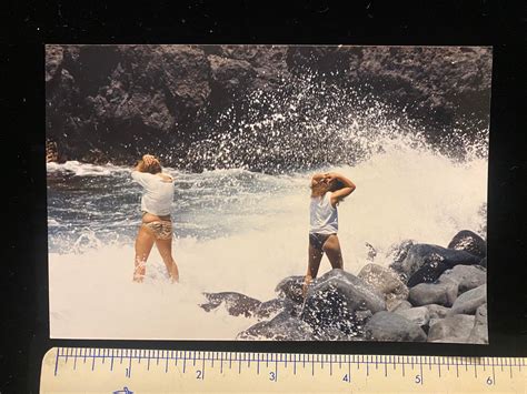 vintage 1990s snapshot swimsuit bikini posing girl woman free etsy