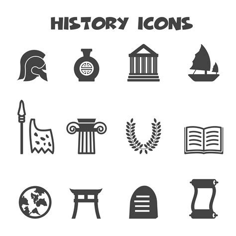 History Icons Symbol Vector Art At Vecteezy