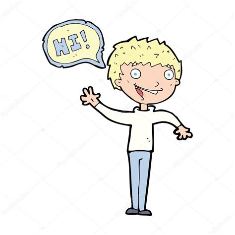 Cartoon Boy Saying Hi Stock Vector Image By ©lineartestpilot 86755778