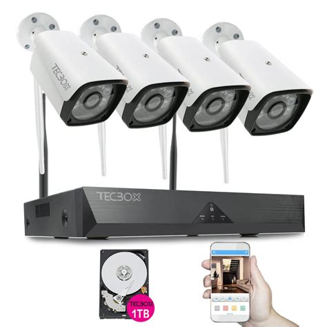 Tecbox 4ch Wireless Security Camera System 720p Hdmi Nvr With 1tb Hard