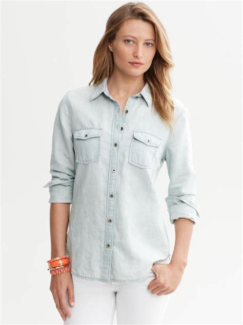 Banana Republic Light Wash Denim Shirt 79 Banana Republic Lookastic