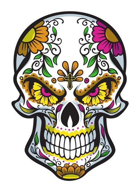 Skull With Dia De Los Muertos Face Painting In 2020 Sugar Skull
