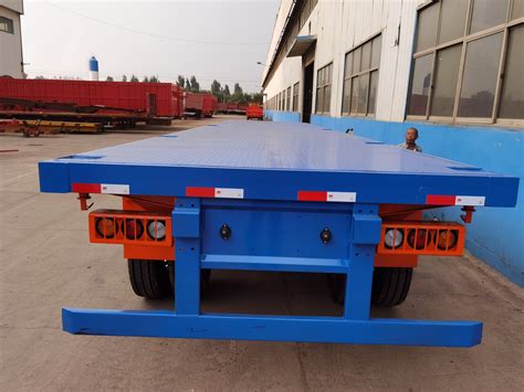 60 Tons 20 40 Foot FT Container Shipping Flat Bed Truck Trailer China