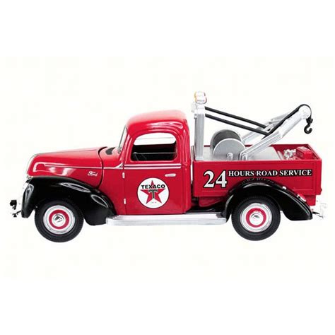 1940 Ford Tow Truck Texaco Red Texaco 0607r 118 Scale Diecast