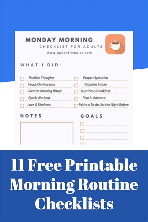11 Printable Morning Routine Checklists For Adults And Students In 2021