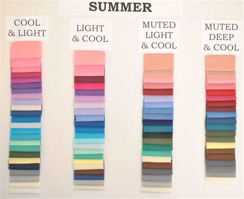 Summer Colour Palettes Summer Color Palettes Soft Summer Colors