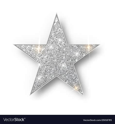 Silver Glitter Star Isolated Royalty Free Vector Image
