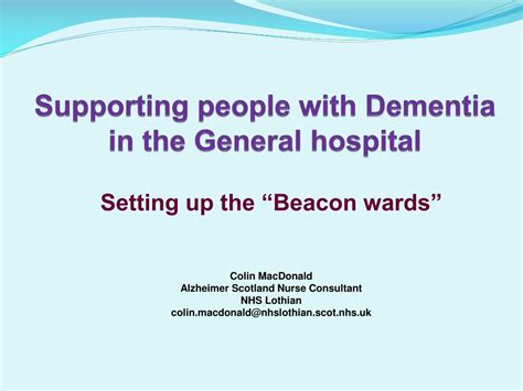 Ppt Supporting People With Dementia In The General Hospital