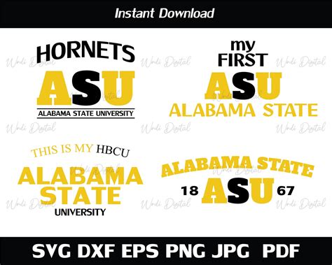 Alabama State University Hornets Svg My First Asu Asu 1867 Etsy