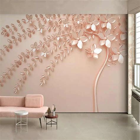 Custom Any Size Mural Wallpaper 3d Stereo Rose Golden