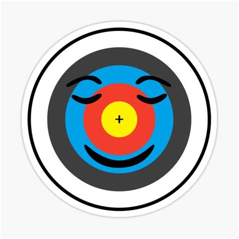 Calm And Content Face Archery Target Emoji Sticker For Sale By