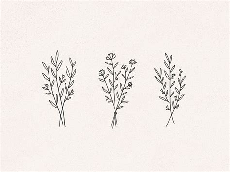 Wildflowers Simple Line Drawings Line Art Drawings Drawings