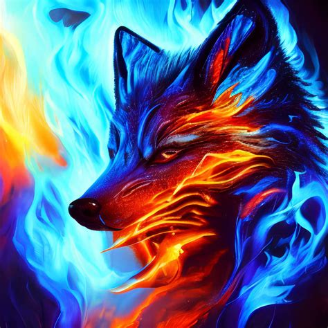 Blue Flame Wolf Fire Psychedelic By Giuseppedirosso On Deviantart