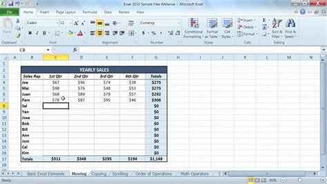 Microsoft Excel 2010 Tutorial: Entering Information into Single Cells ...