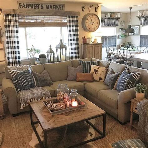 46 The Best Living Room Decoration Ideas With Rustic Farmhouse Style Trend Farmhouse Living