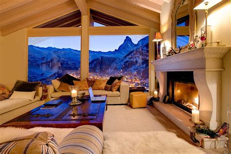 Cozy Livingroom Overlooking Ski Resort Resort Fireplace View