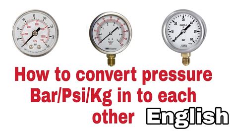 How To Convert Pressure Unit Barpsikg Youtube