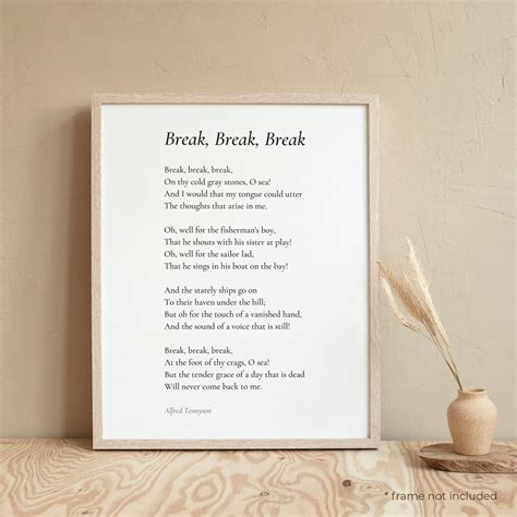 Break Break Break By Alfred Tennyson Poem Print Poetry Print Etsy