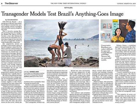 Transgender Models Prosper In Brazil Blog Published Work Lianne Milton