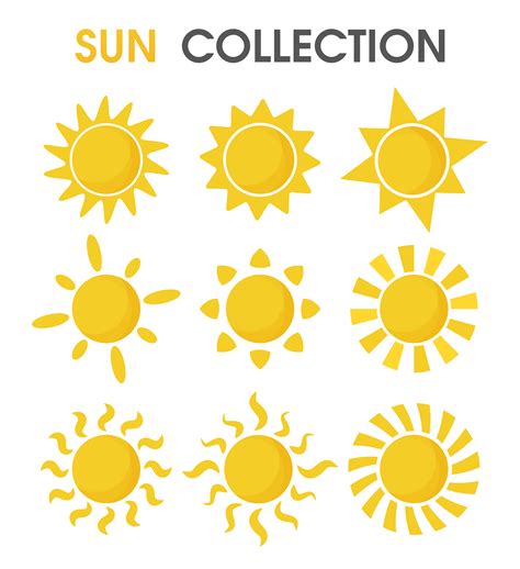The Colorful Cartoon Sun In A Simple Format 600335 Vector Art At Vecteezy