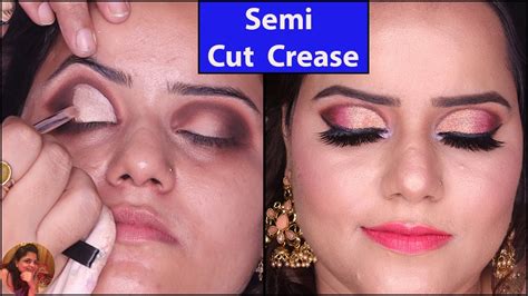 Semi Cut Crease Half Cut Crease Eye Shadow Tutorial Easy Way Eye