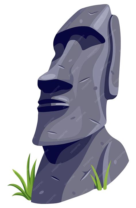 Free Vector Moai On Easter Island Isolated Vector Cartoon Stone Sculpture
