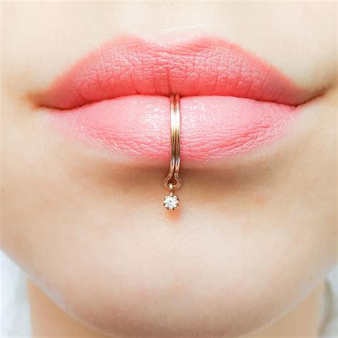 Lip Cuff No Piercing Diamond Lip Ring Jewelry Faux Fake Lip Etsy