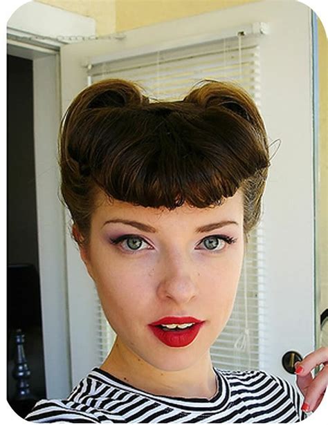 Victory Rolls With A Fringe Vintage Hairstyles Retro Hairstyles