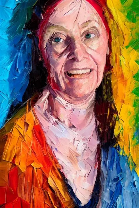 Palette Knife Oil Painting Portrait Of Geraldine Stable Diffusion