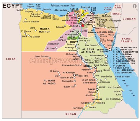 Egypt Political Map Political Map Of Egypt Political Egypt Map