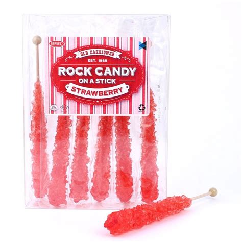 Extra Large Rock Candy Sticks 6 Red Rock Candy Sticks Strawberry